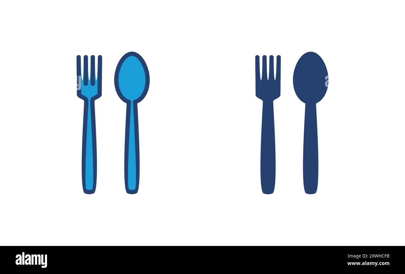 spoon and fork icon vector. spoon, fork and knife icon vector. restaurant icon Stock Vector