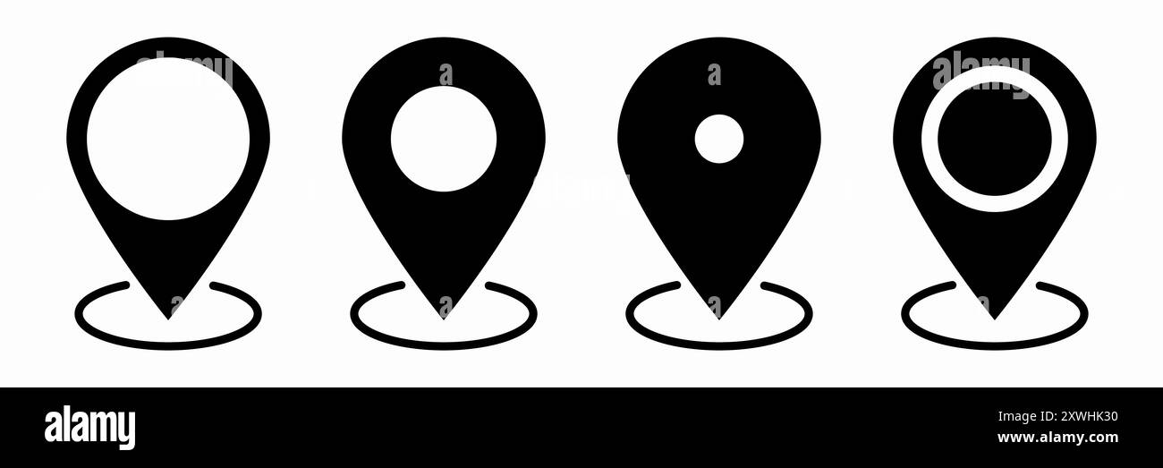 Set of Location pin icons. GPS marker. Vector illustration Stock Vector ...