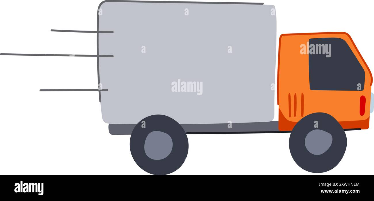 distribution delivery truck cartoon vector illustration Stock Vector ...