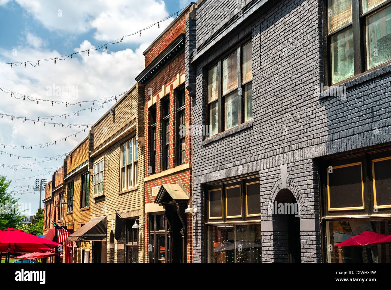 Traditional houses at Brevard Court in Uptown Charlotte - North Carolina, United States Stock Photo