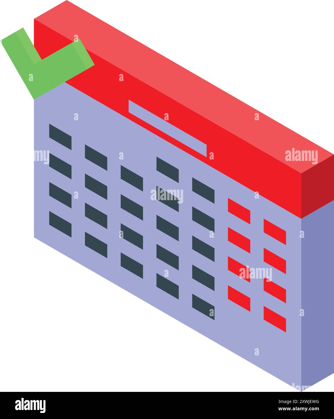 3d calendar is showing important dates marked in red with a green check ...