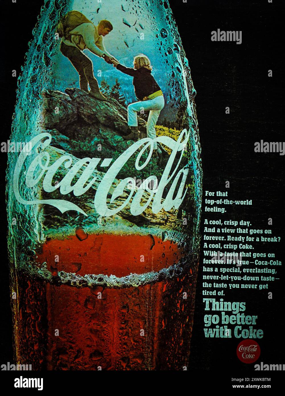 A vintage 1969 advertisement for coca Cola Stock Photo - Alamy