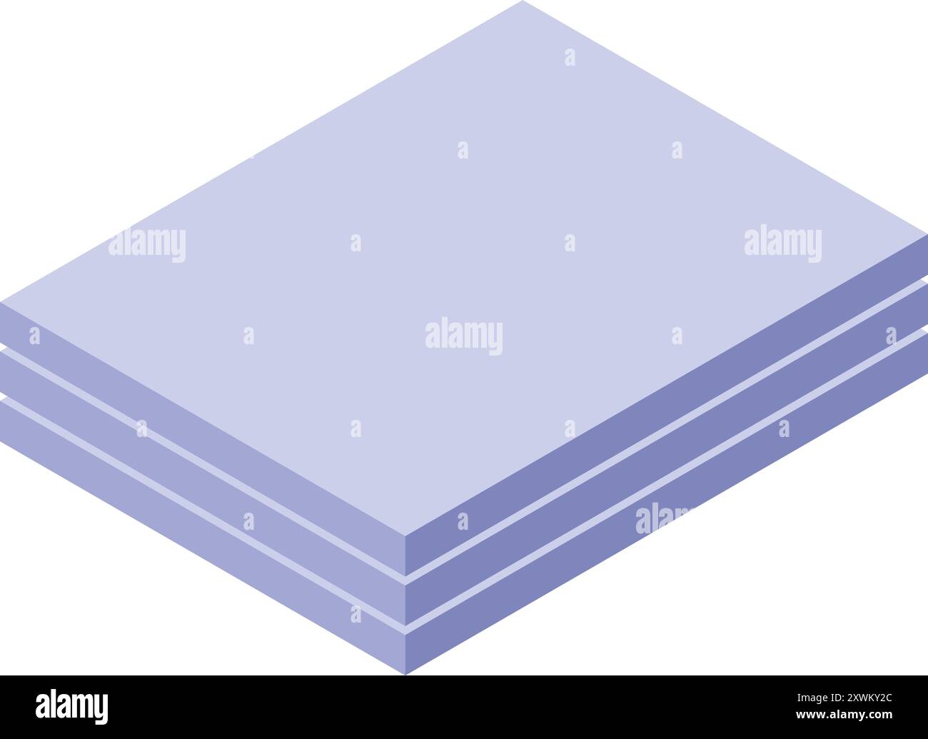 Stack of papers representing data storage or office organization in isometric view Stock Vector