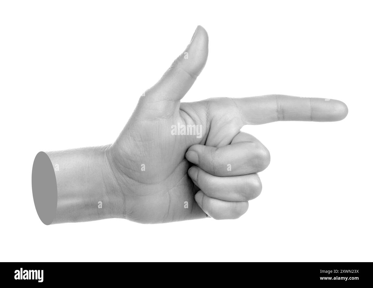 Hand shows virtual touching, isolated on a transparent background ...
