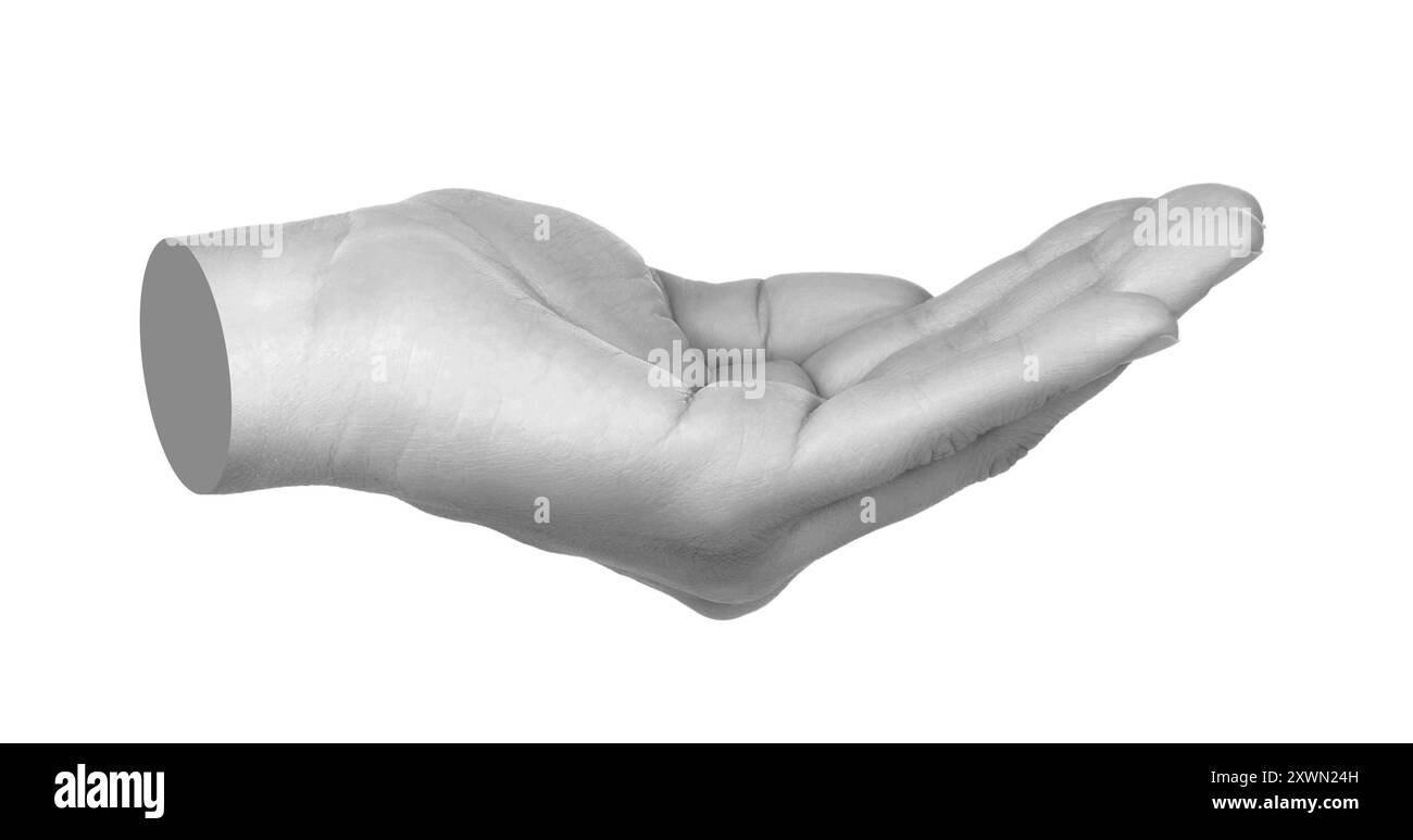 Hand shows virtual holding something isolated on a transparent ...