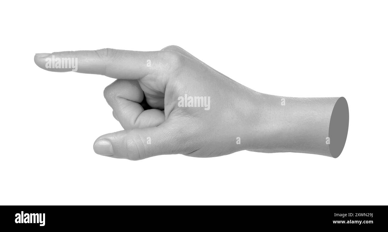 Hand shows virtual touching, isolated on a transparent background ...