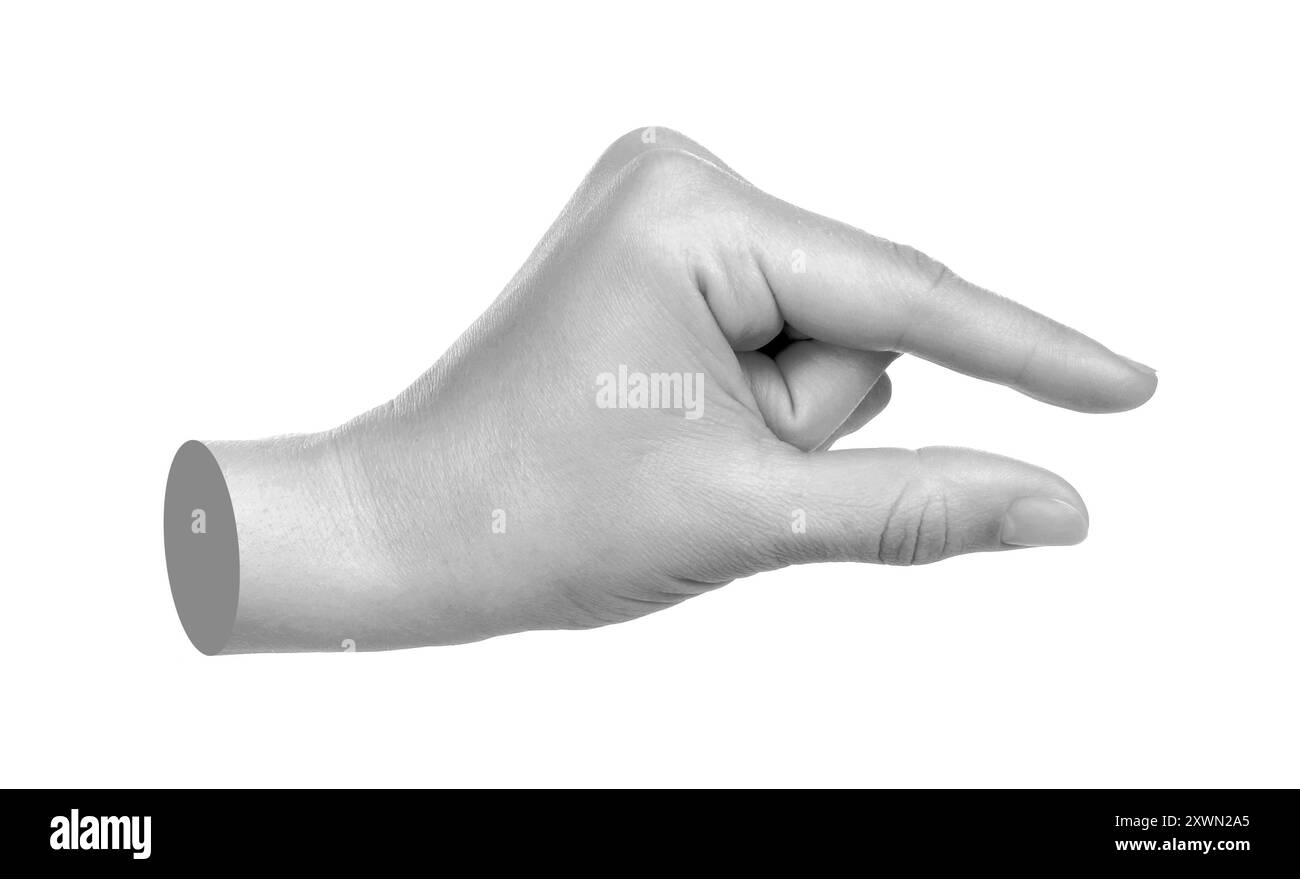 Hand shows virtual holding something isolated on a transparent ...