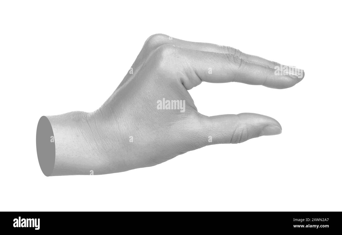 Hand shows virtual holding something isolated on a transparent ...