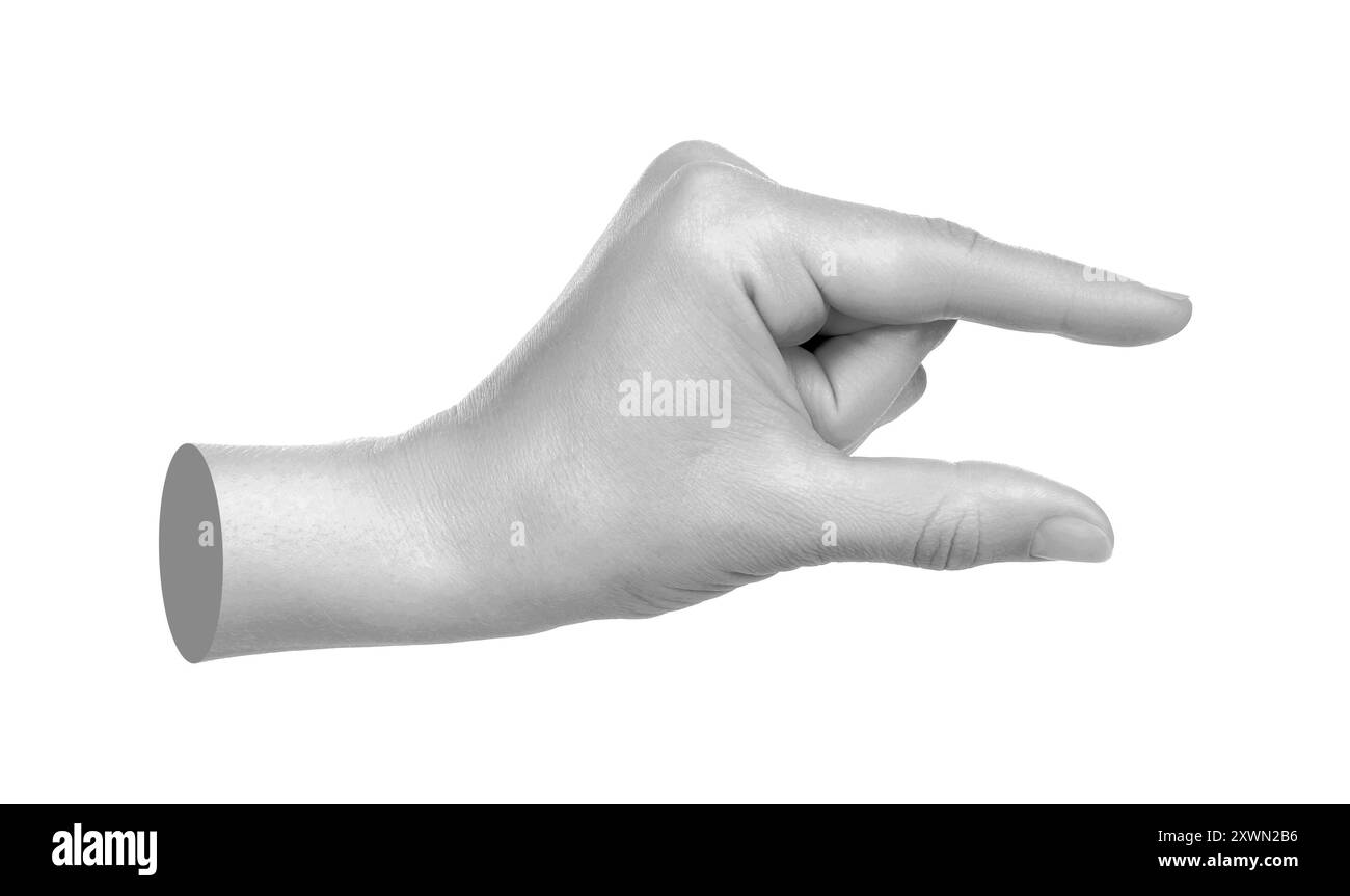 Hand shows virtual holding something isolated on a transparent ...