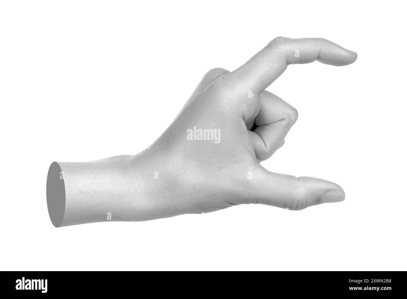 Hand shows virtual holding something isolated on a transparent ...