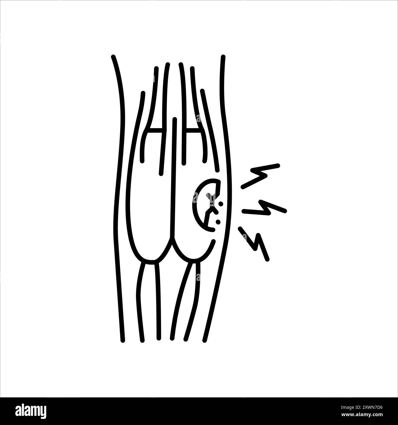 Strains line color icon. Household injuries sign for web page, mobile ...