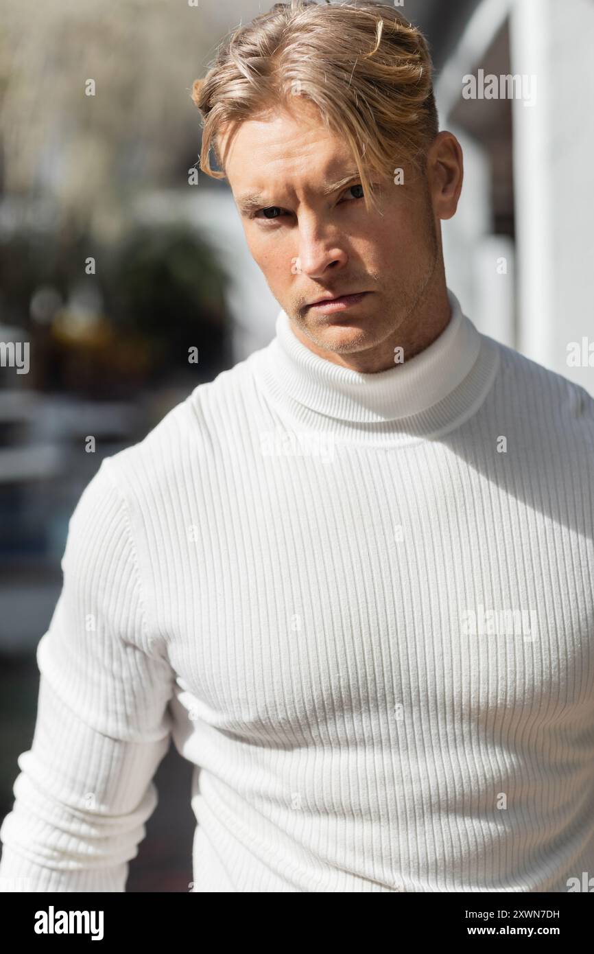 Blond handsome man male model hi-res stock photography and images - Alamy