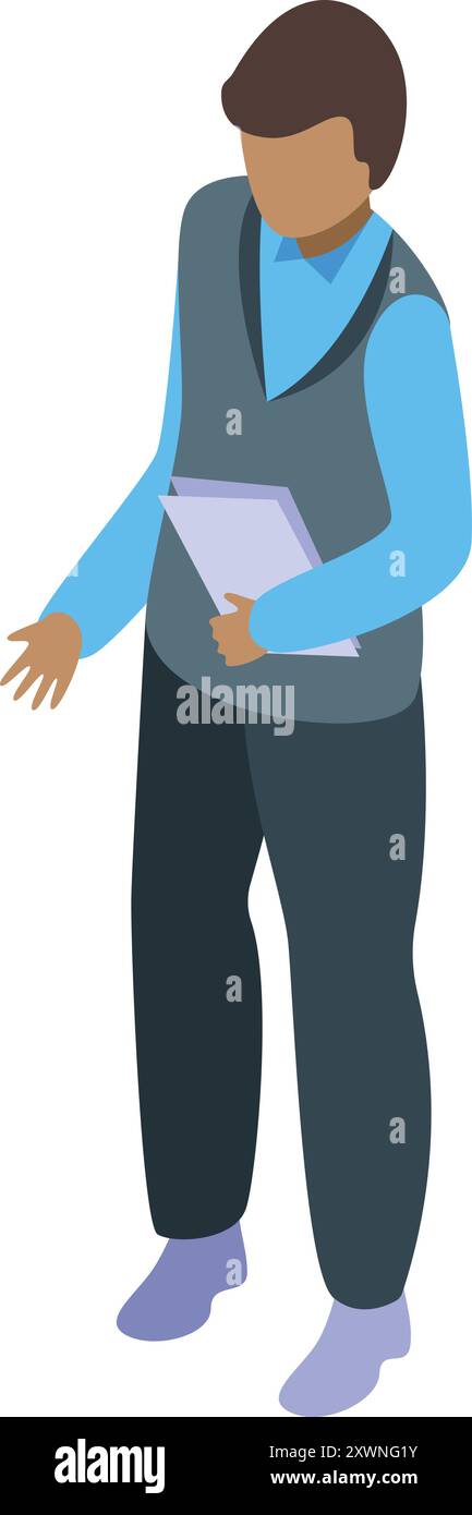 Businessman documents avatar character Stock Vector Images - Alamy