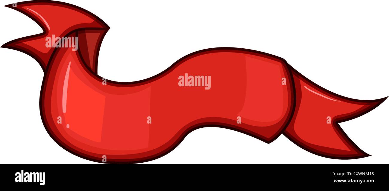 campaign red ribbon retro cartoon vector illustration Stock Vector ...
