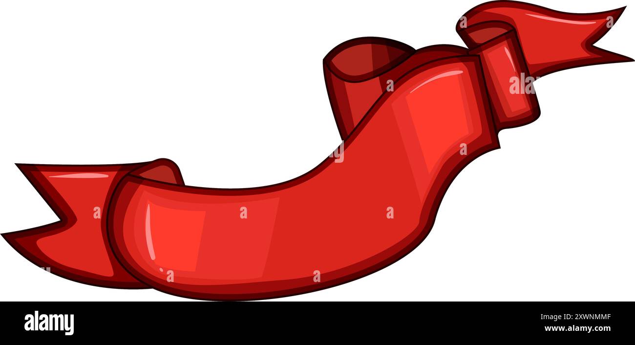 symbol red ribbon retro cartoon vector illustration Stock Vector Image ...