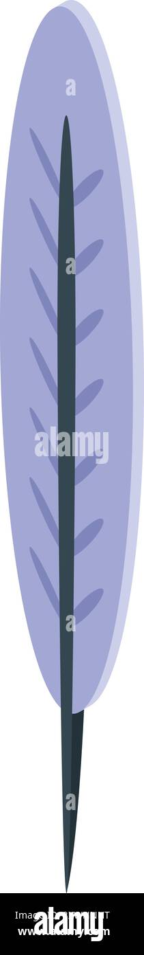 Light blue feather pen nib standing up in isometric view Stock Vector