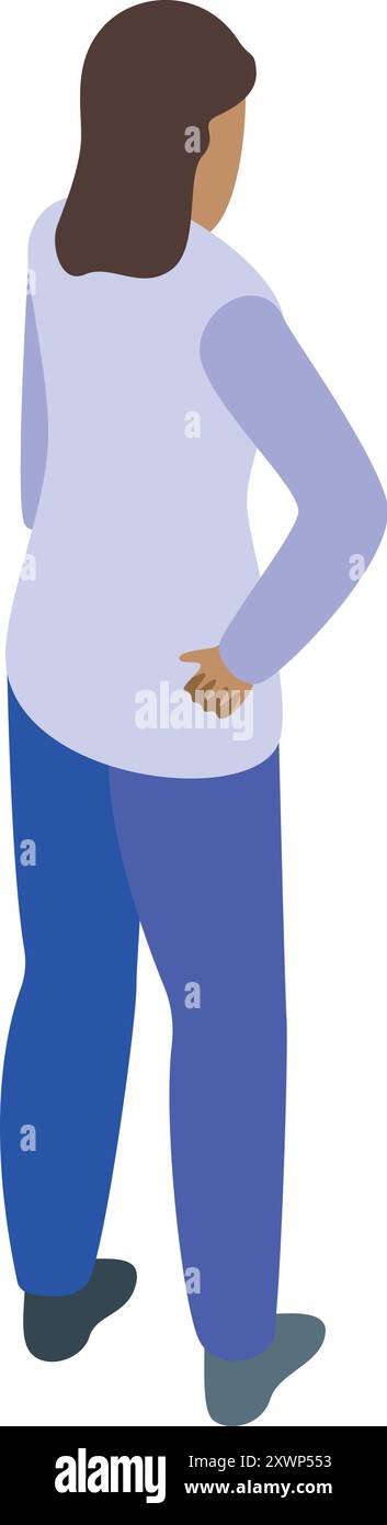 Young woman looking away rear view Stock Vector Images - Alamy