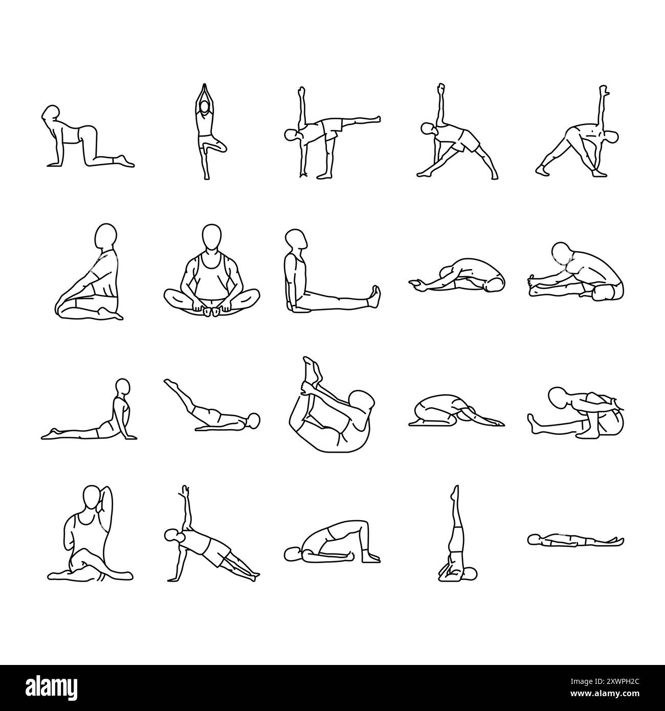 Bhujangasana vector vectors Black and White Stock Photos & Images - Alamy