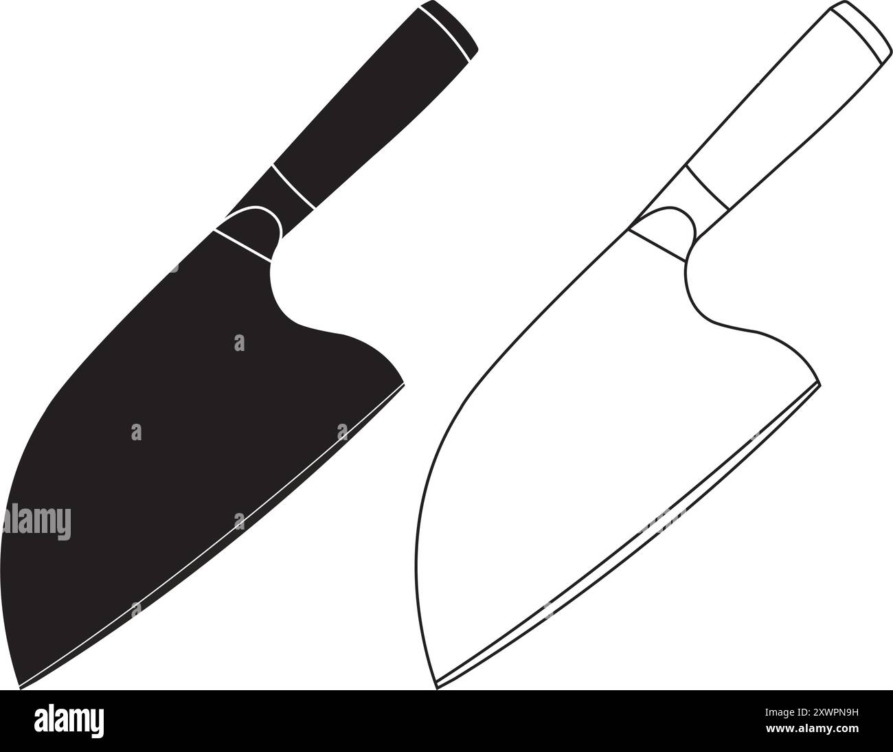 sturdy butcher knife vector illustration simple design Stock Vector