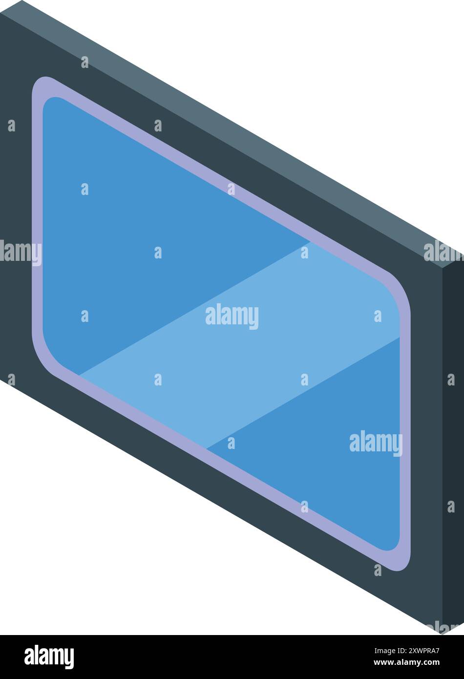 Modern smart home window is displaying a clear blue sky Stock Vector