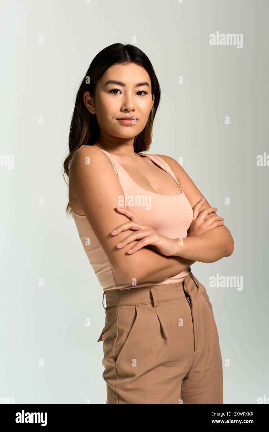 Woman arms crossed silhouette hi-res stock photography and images - Alamy