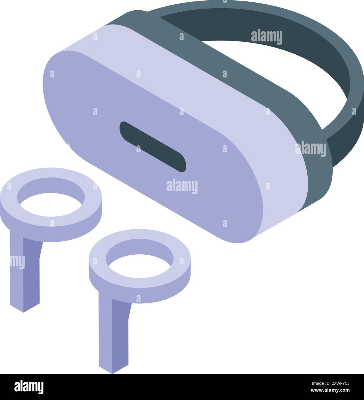 Modern vr headset with controllers is creating an immersive virtual reality experience Stock Vector