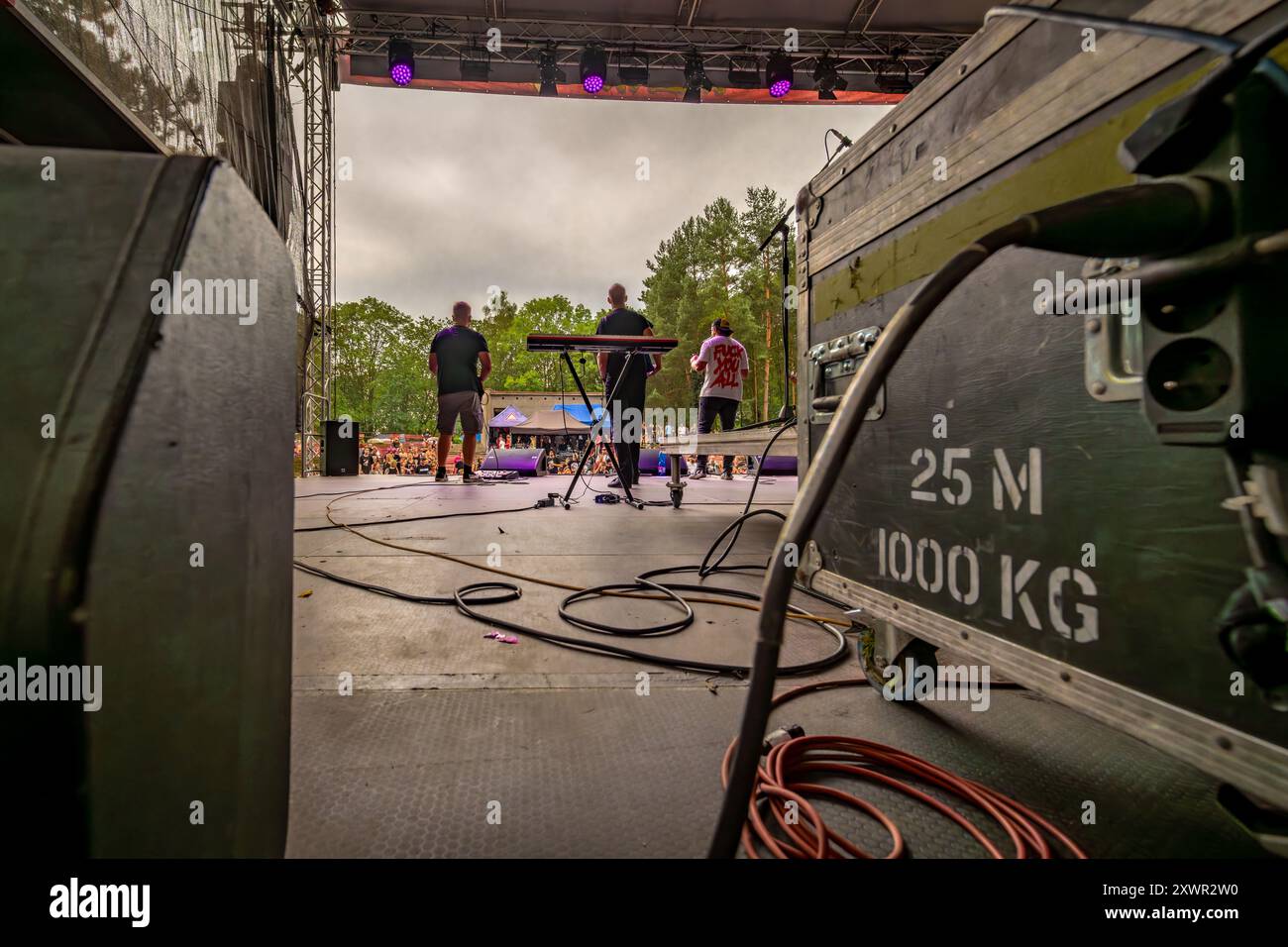 View from behind for big stage of Valnik music festival in Slany CZ 08 17 2024 Stock Photo