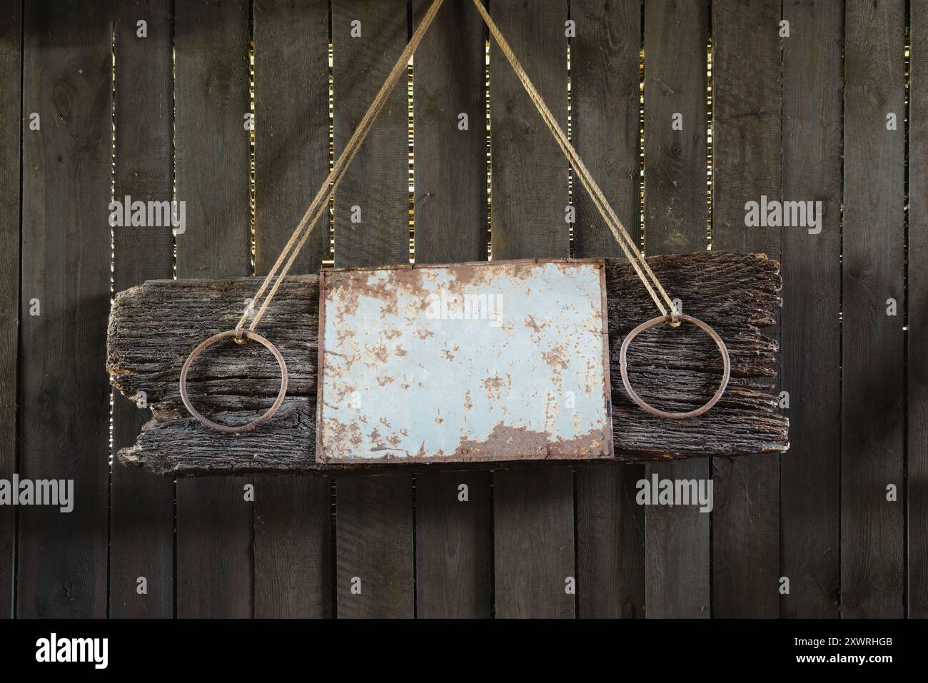 empty wooden board for entering text Stock Photo