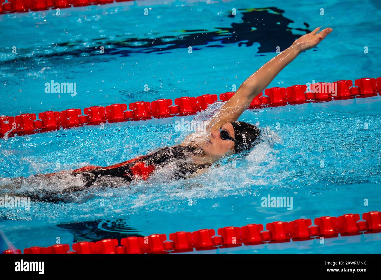 Summer McIntosh (CAN) competing in the Women's 200 metre individual medley heat at the 2024 Olympic Summer Games. Stock Photo