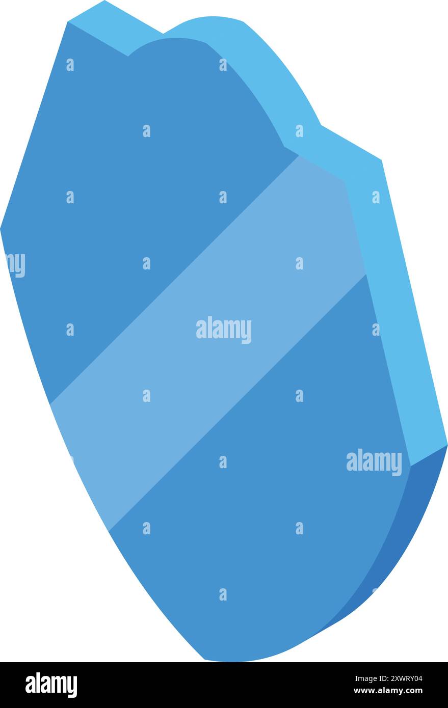 Blue shield protecting providing security with isometric design Stock ...