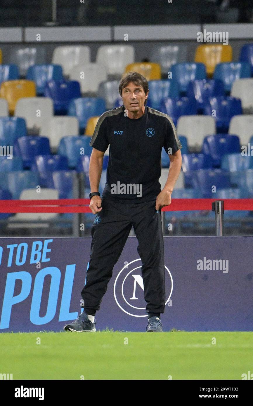 Antonio Conte head coach of SSC Napoli looks on during the Coppa Italia Frecciarossa match between SSC Napoli and Modena FC at Stadio Diego Armando Ma Stock Photo