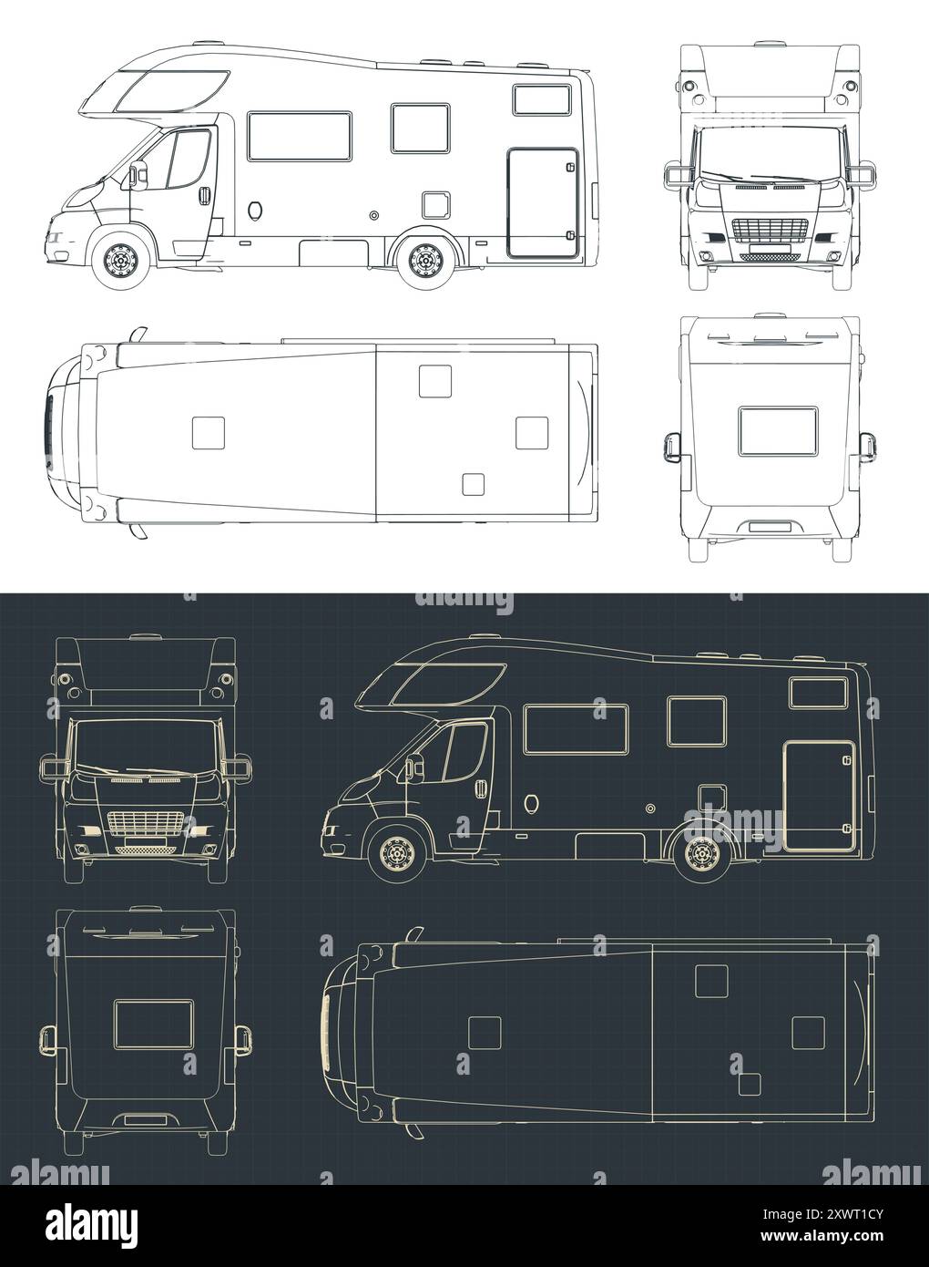Camper van vector vectors hi-res stock photography and images - Alamy