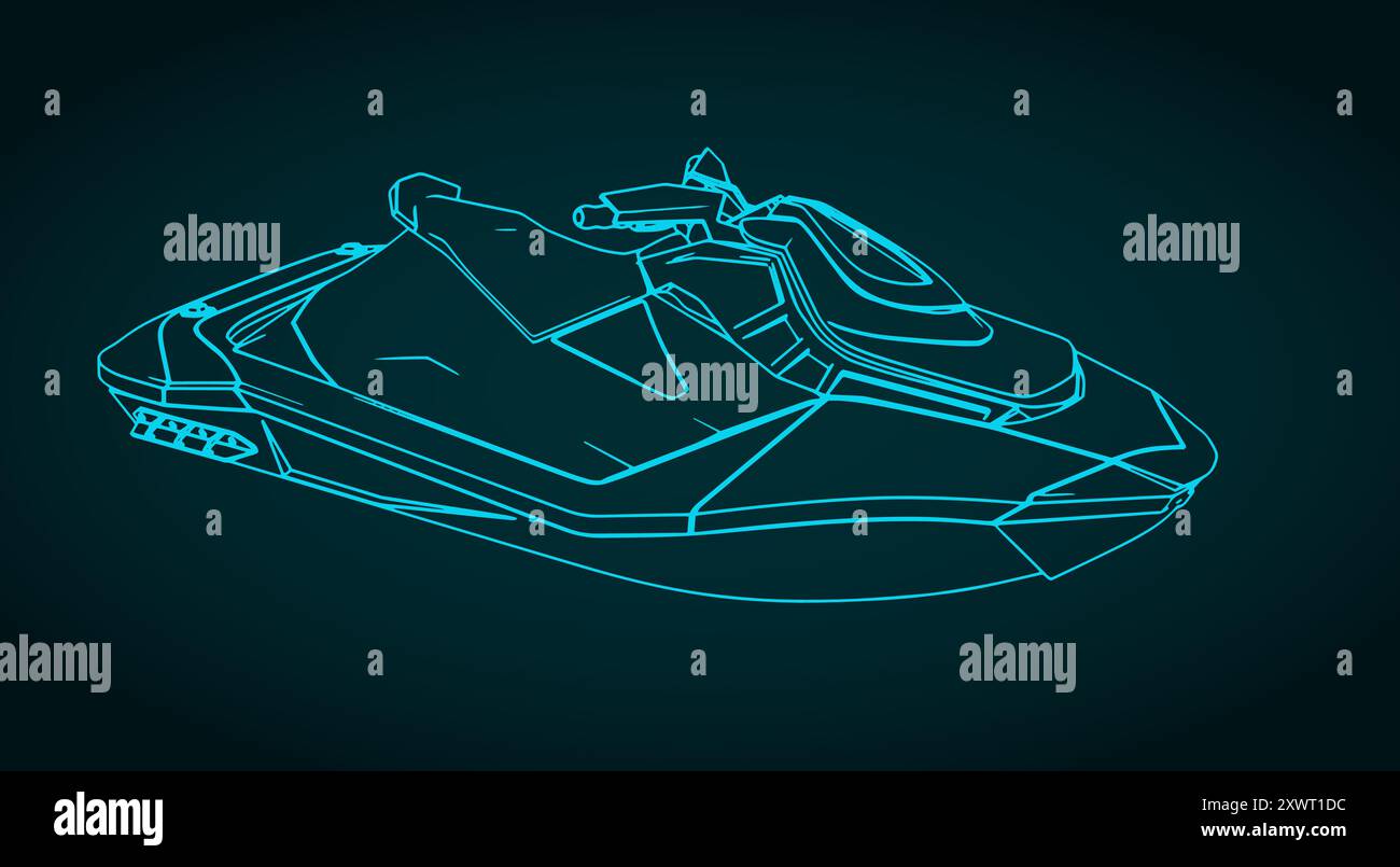 Stylized vector illustration of a jet ski Stock Vector