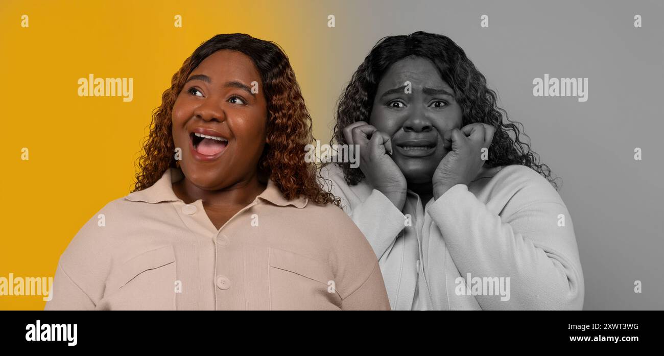 Woman showing emotions fear hi-res stock photography and images - Alamy