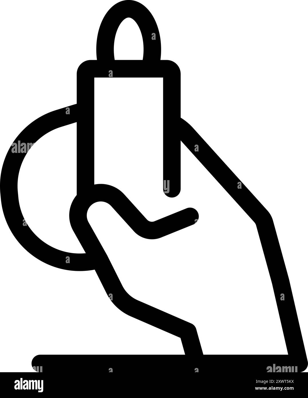 Hand is holding an electronic cigarette with liquid for vaping Stock Vector