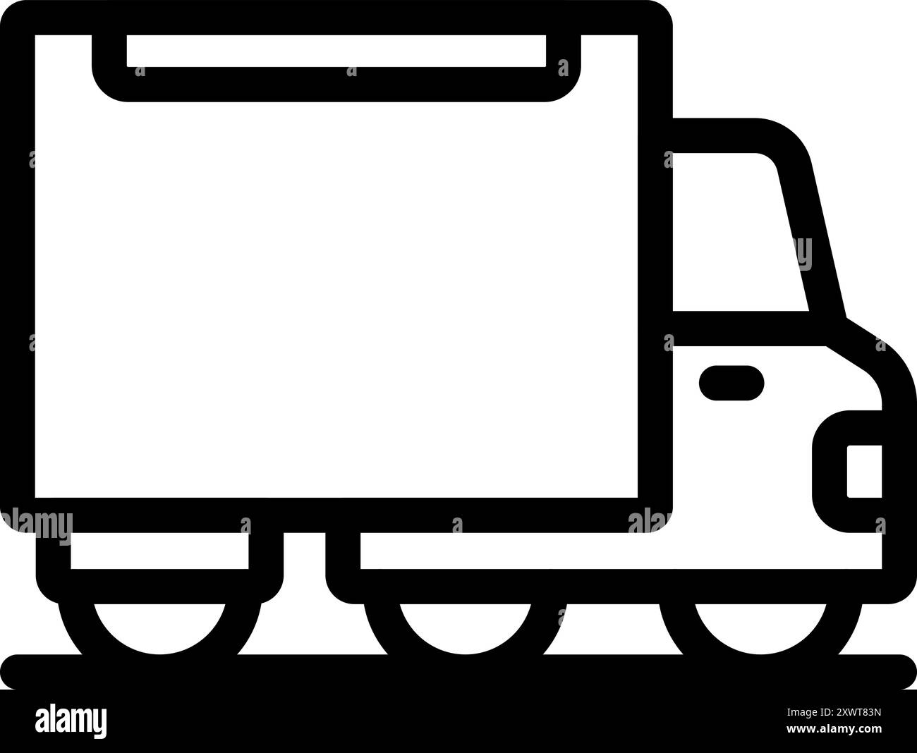 Simple black and white icon of a delivery truck representing shipping ...