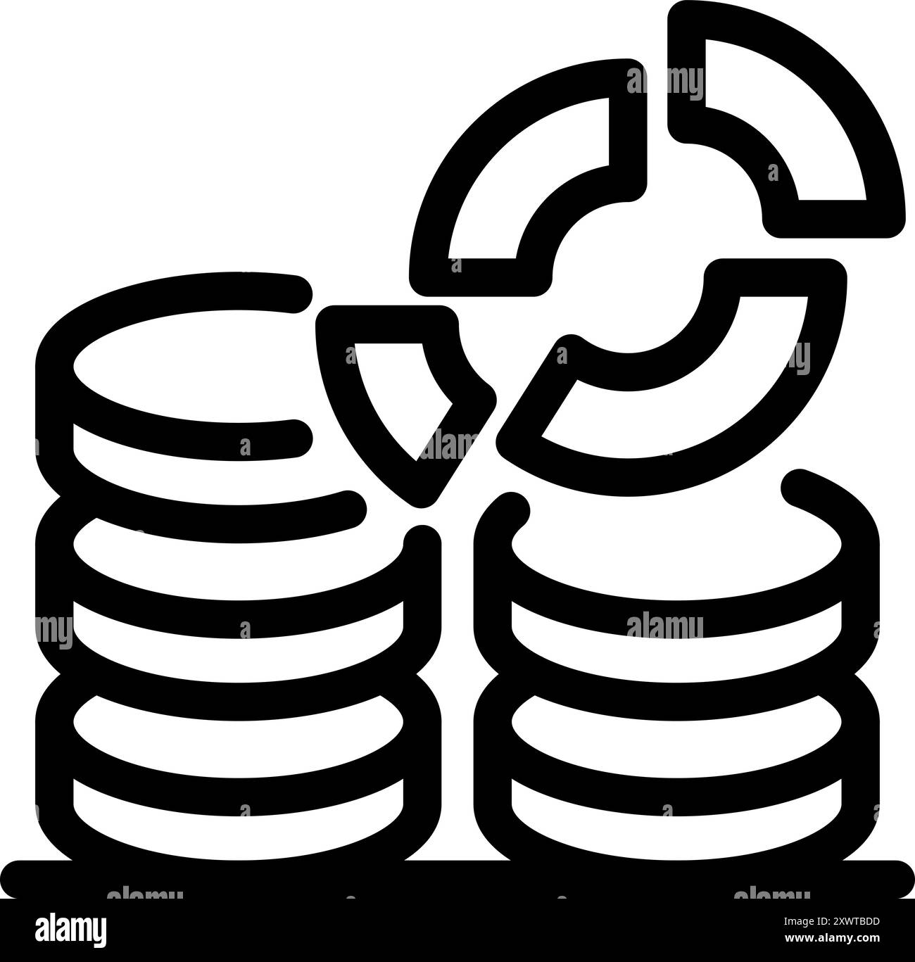 Line graph coins representing hi-res stock photography and images - Alamy