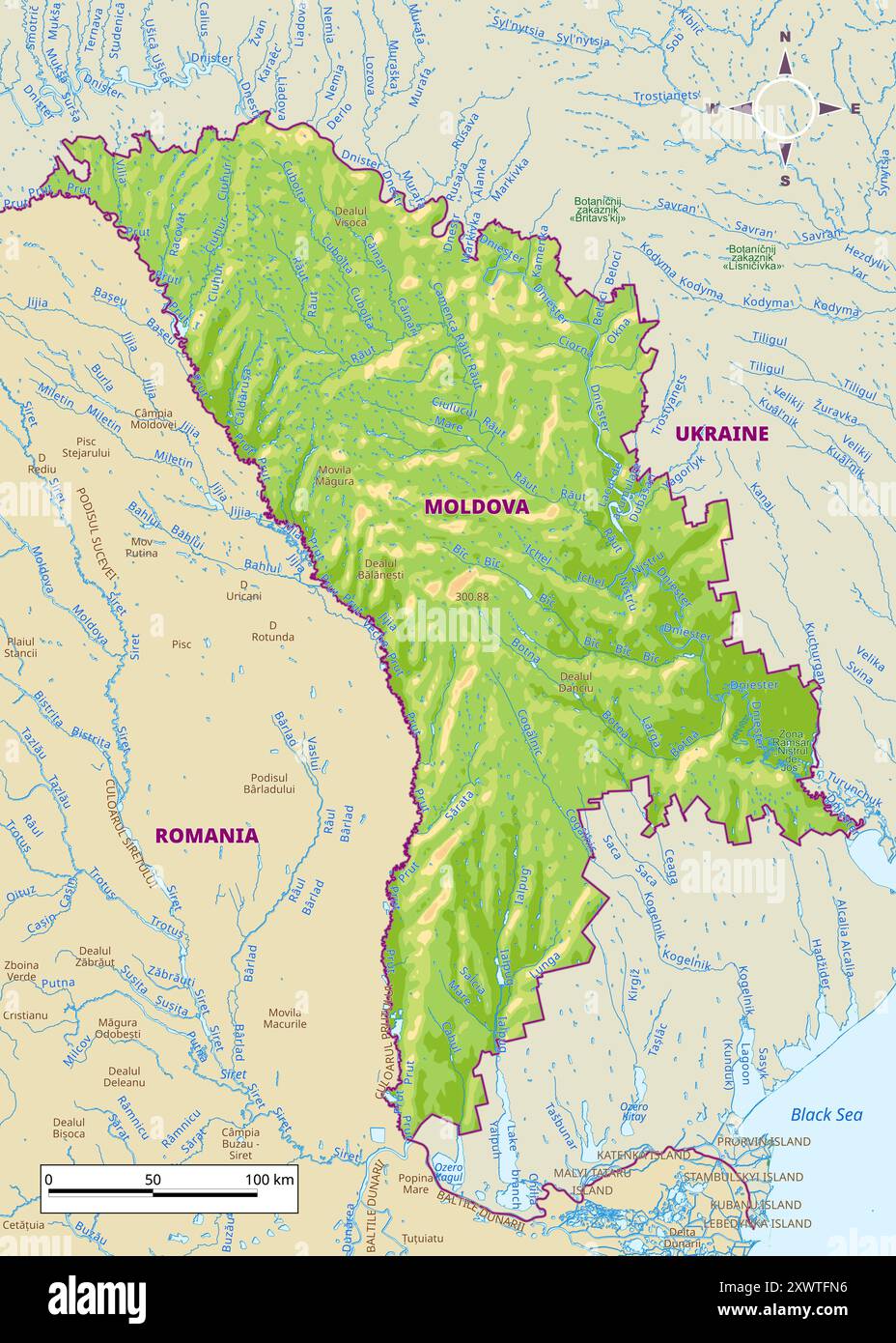 Moldova Physical Map Moldova Physical Map