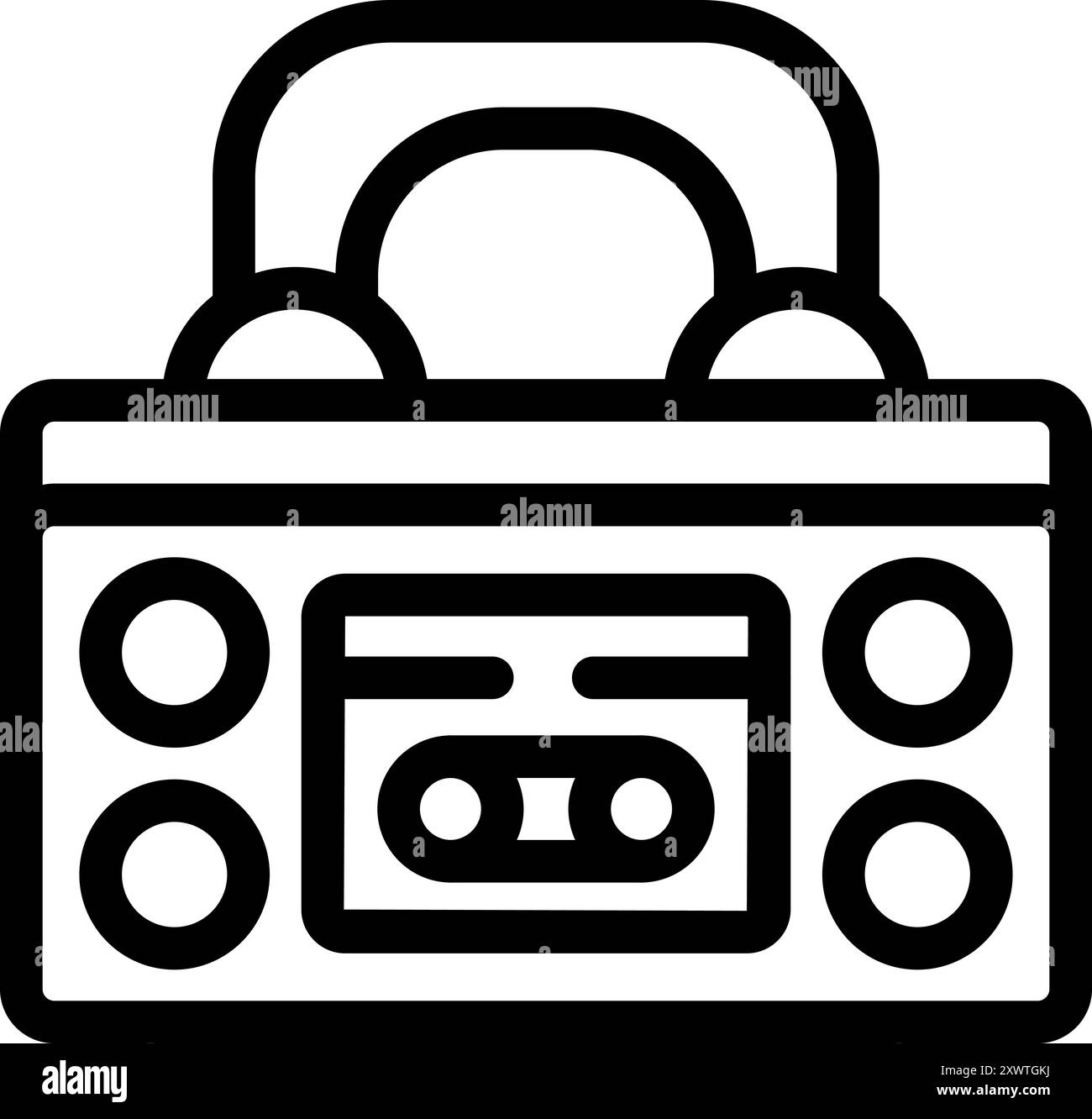 Classic boombox with a cassette tape playing music hi-res stock ...