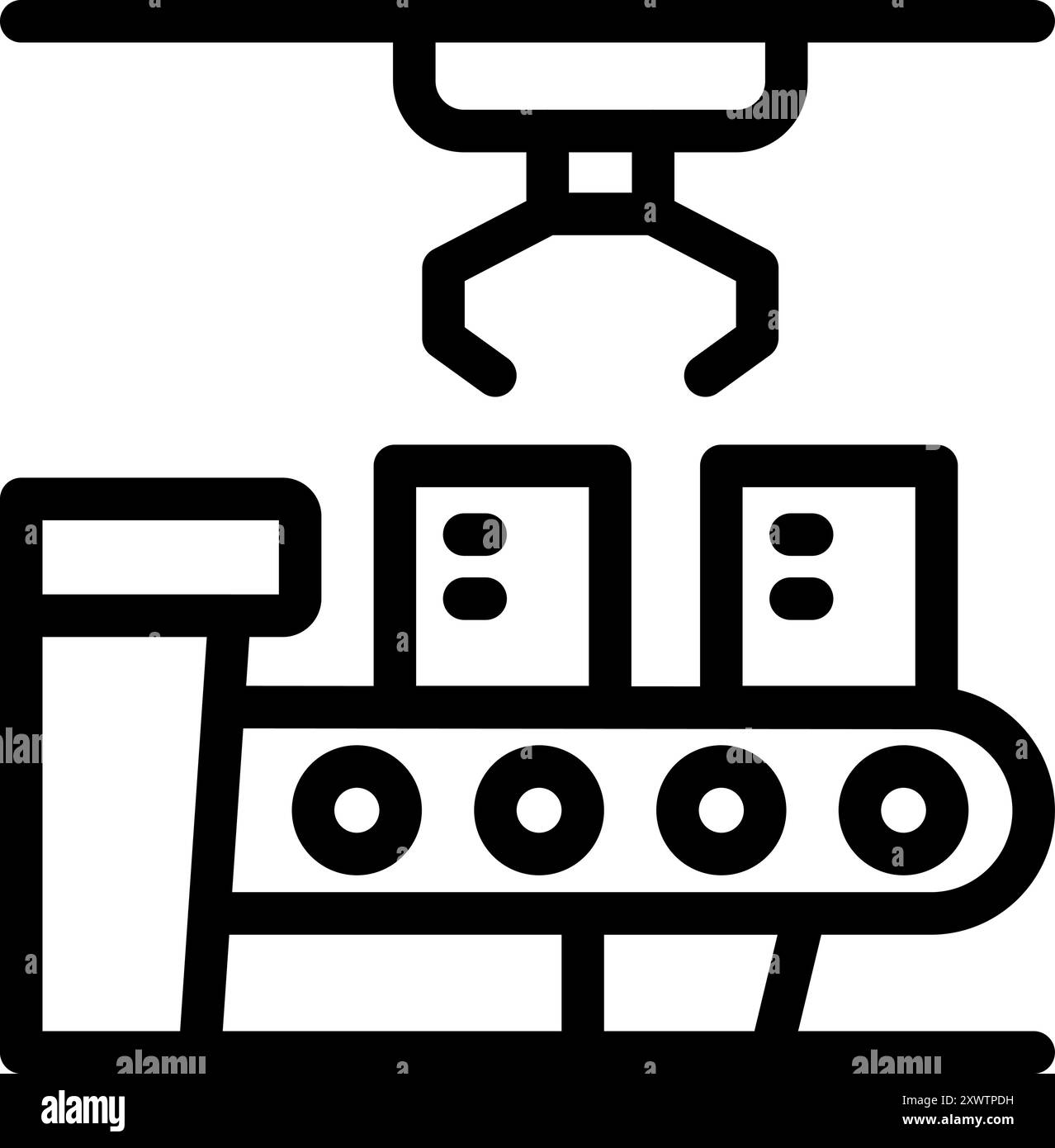 Conveyor belt distribution delivery Black and White Stock Photos ...