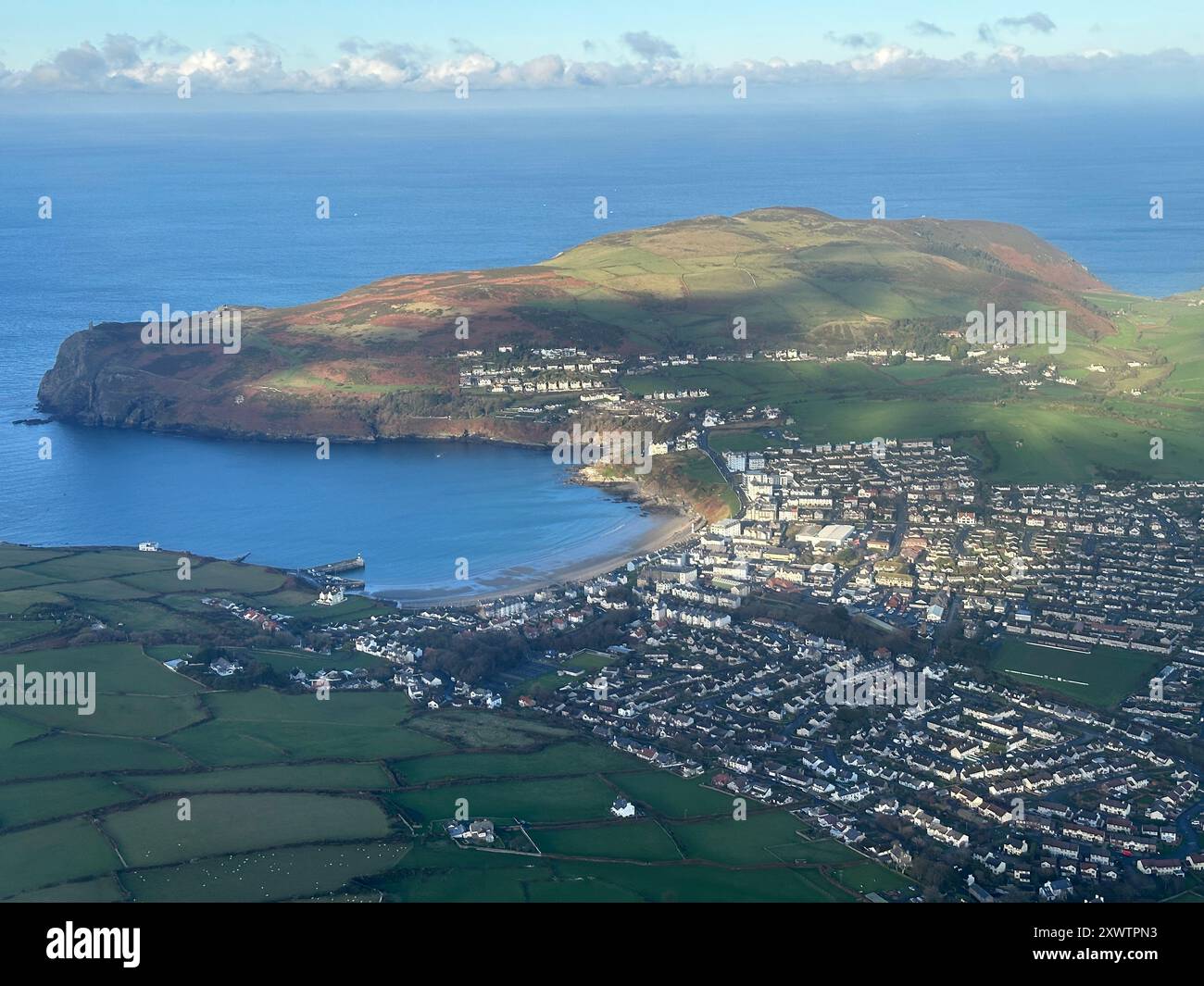 Aerial view of Port Erin, Isle of Man Stock Photo - Alamy