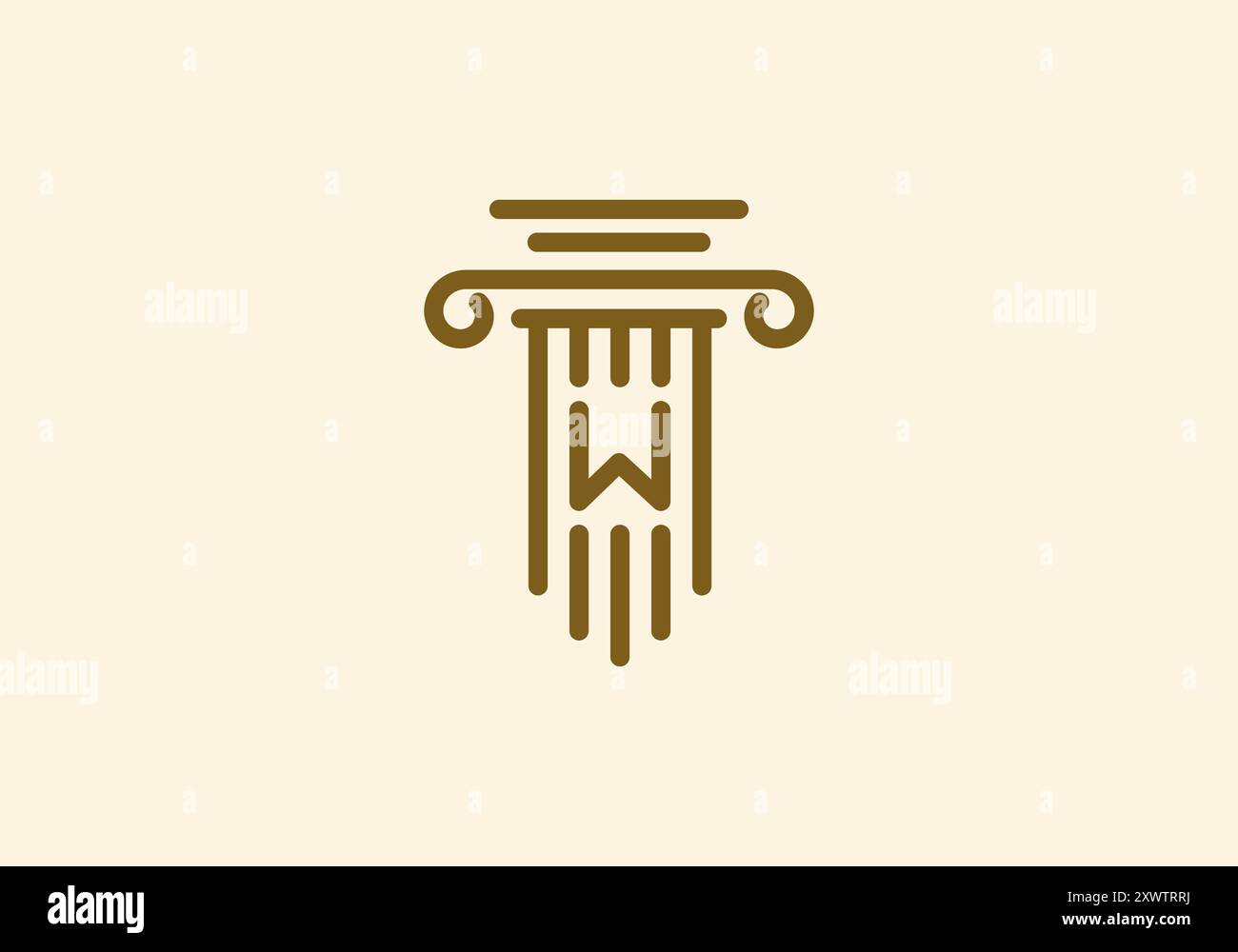 Logo Pillar lawyer letter W, Firm logo identy with Line minimalist ...