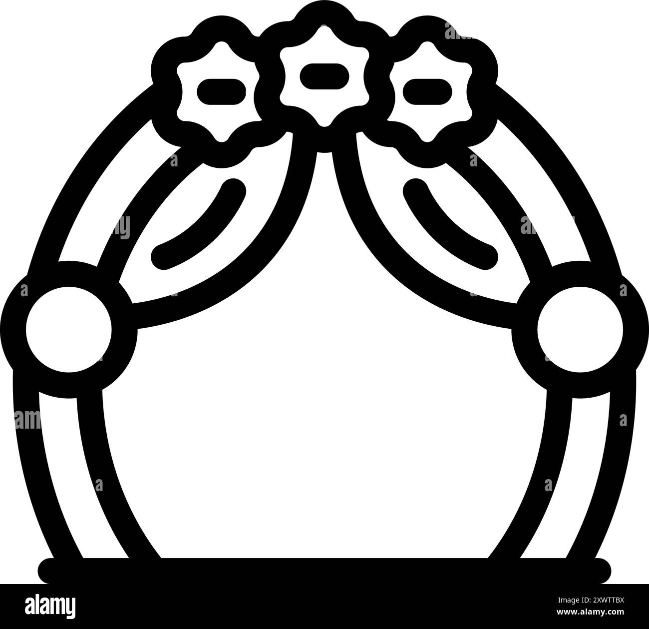 Wedding arch with flowers isolated Black and White Stock Photos ...