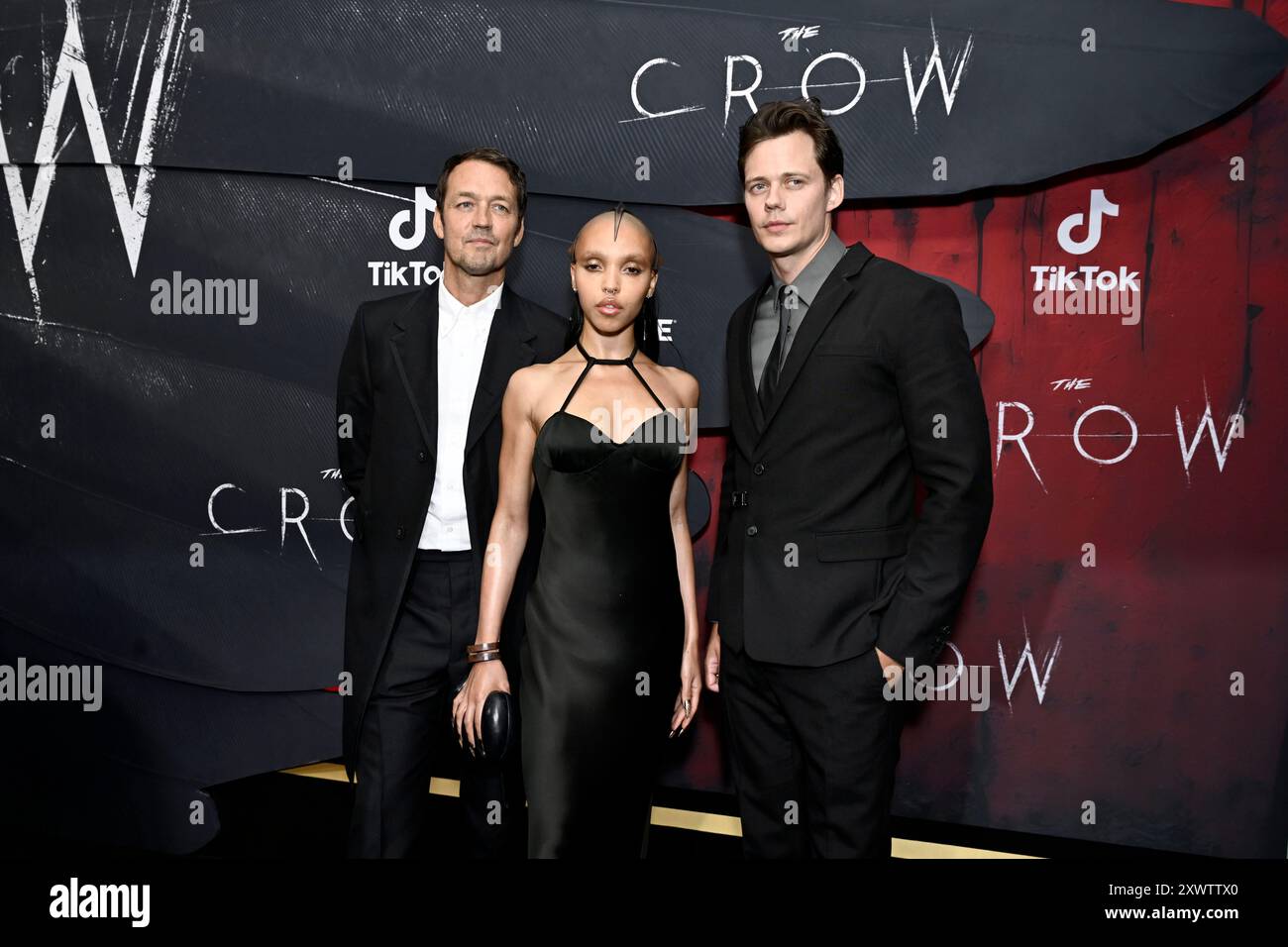 Rupert Sanders, from left, FKA twigs, and Bill Skarsgard attend "The(02)