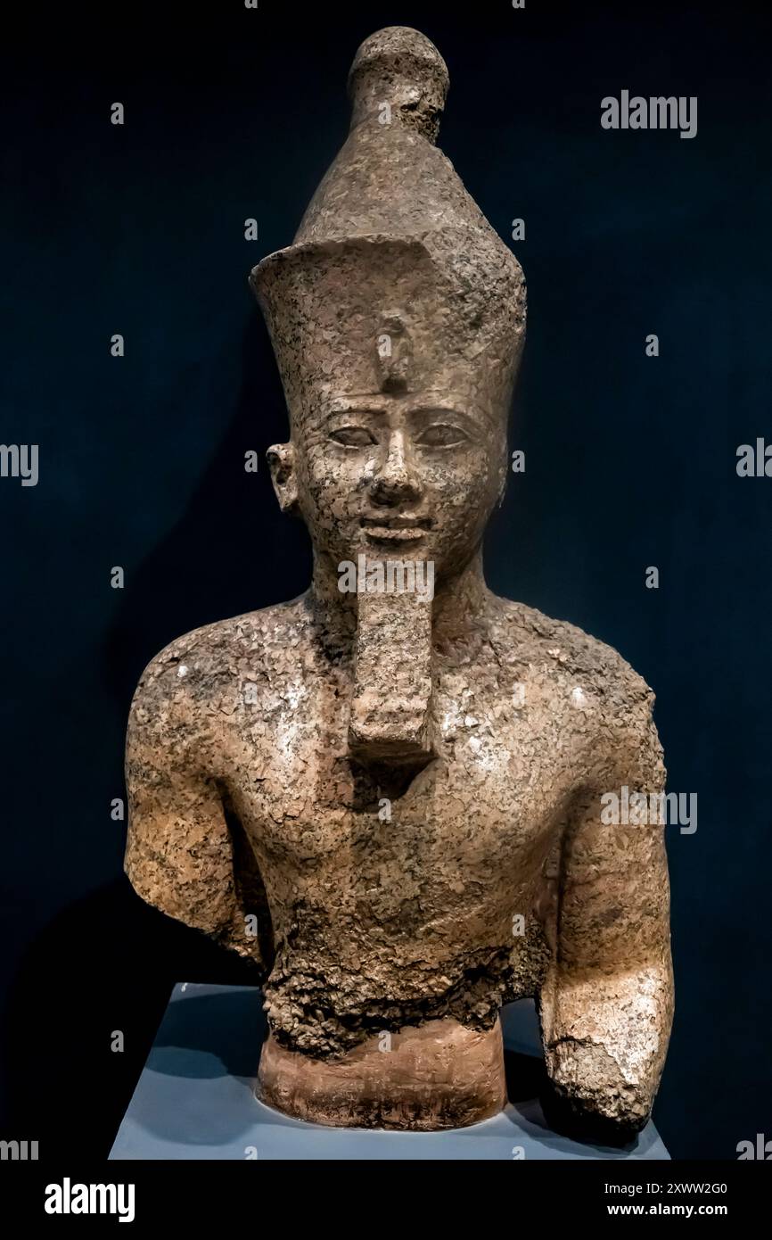 Luxor museum, Bust of king Amenhotep II(Amenophis II), from Karnak temple, Luxor, Egypt, North Africa, Africa Stock Photo