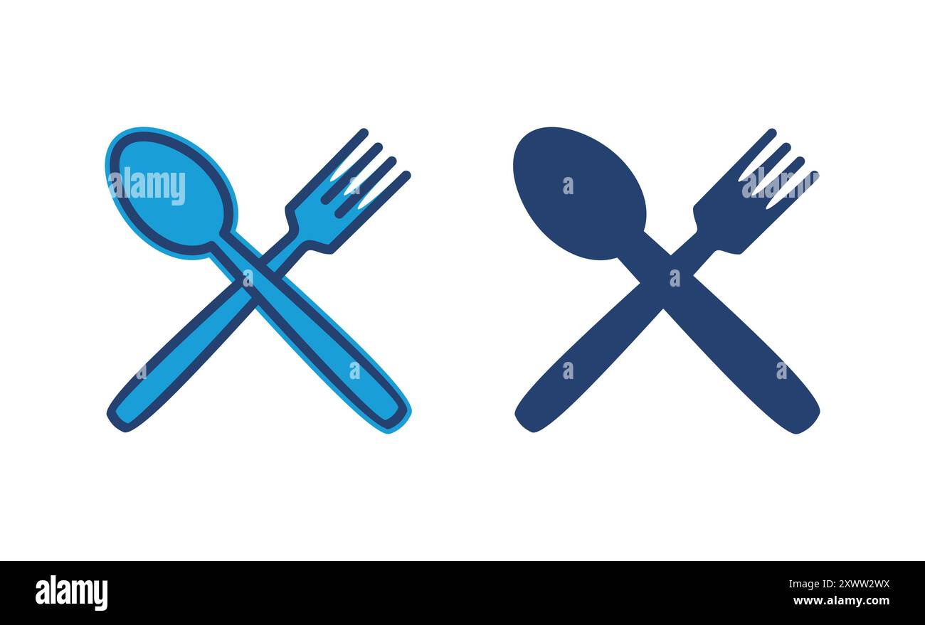 spoon and fork icon vector. spoon, fork and knife icon vector. restaurant icon Stock Vector
