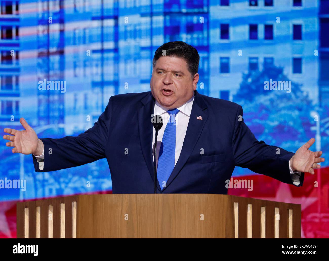 Chicago, United States. 20th Aug, 2024. Illinois Governor JB Pritzker ...