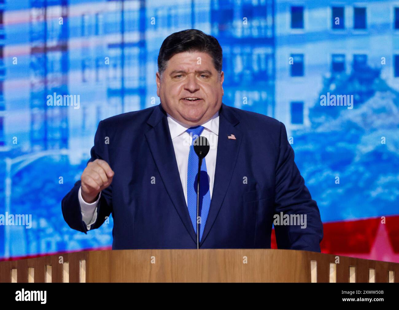Chicago, United States. 20th Aug, 2024. Illinois Governor JB Pritzker ...