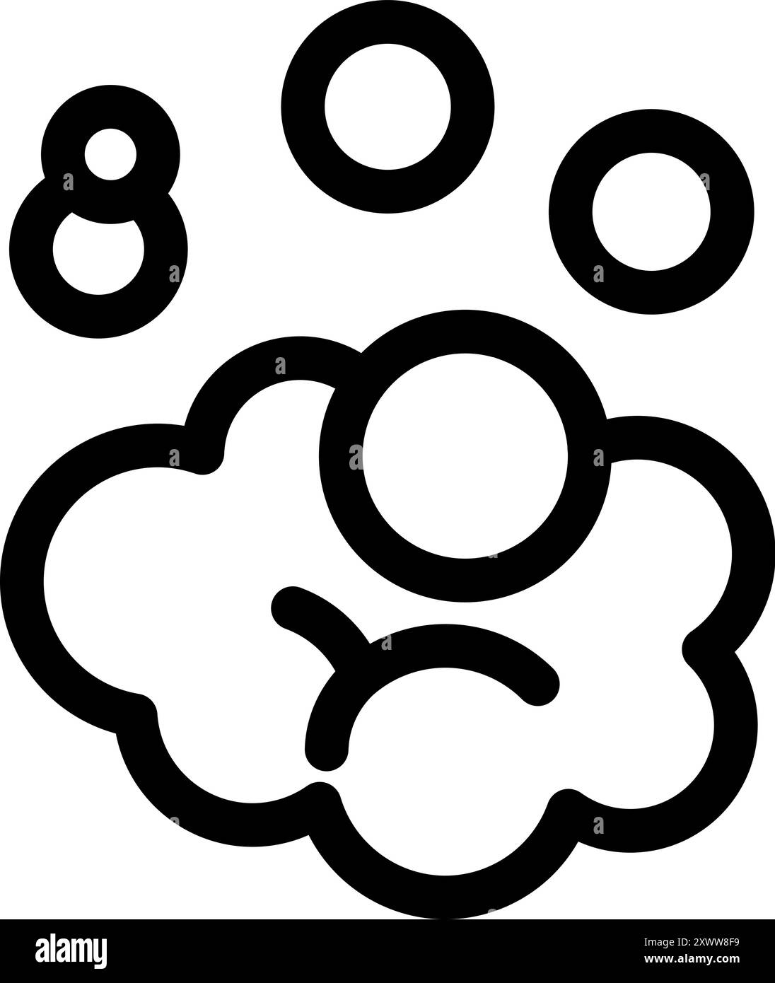Simple black and white vector icon of soap suds forming Stock Vector ...
