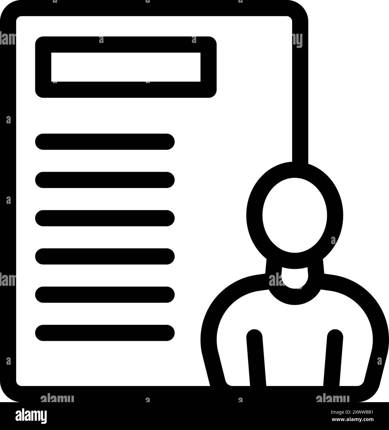 Recruiter is checking a candidate resume before a job interview Stock Vector